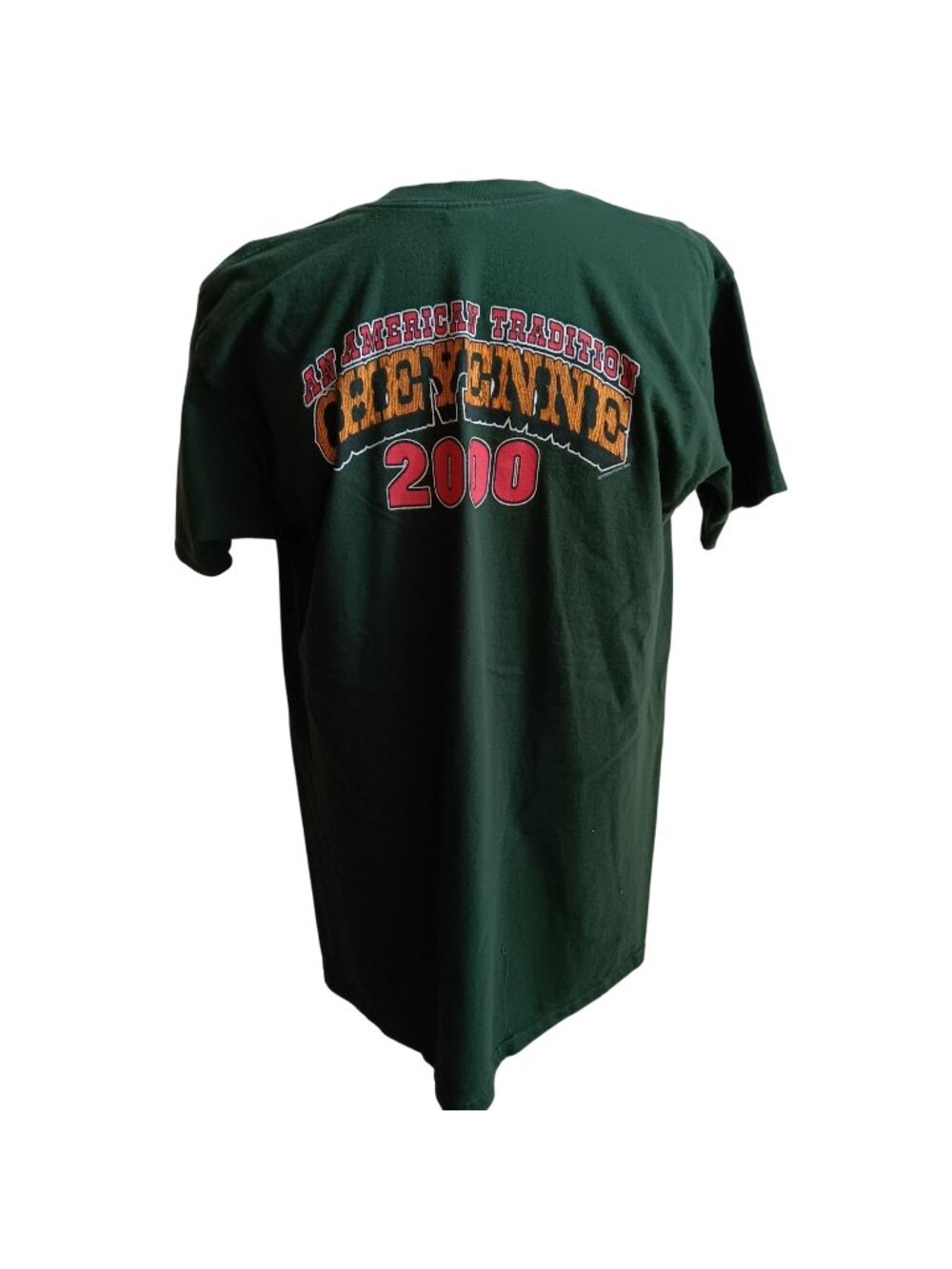 XL Vintage T-shirt Mens XL Cheyenne Frontier Days 2000 Y2K Forest Green USA